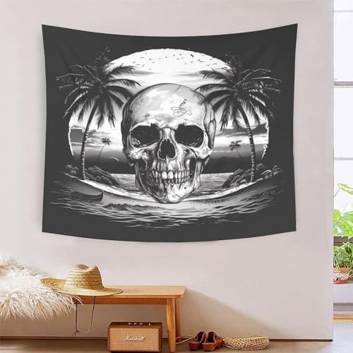 Tapisserie crâne 3D grand format en tissu mural artistique 180cmx230cm