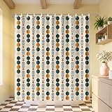 TSLOVER Neutral Boho Shower Curtains for Bathroom,Bohemia Brown Dot Bath Curtain,Mid Century Modern Shower Curtains Waterproof Polyester Bathroom Decor Accessories,72x72 in