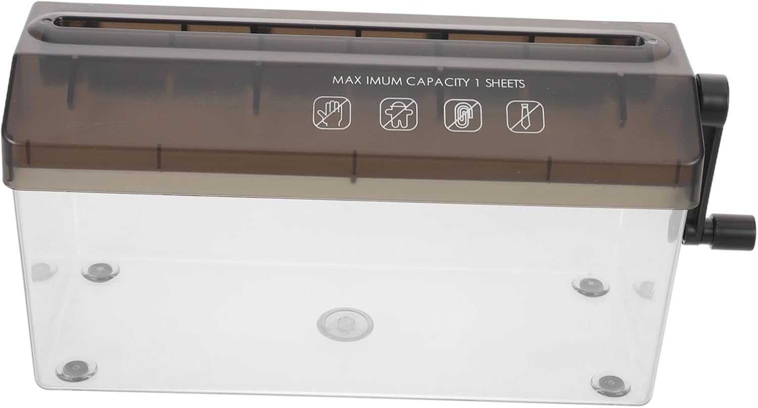 Portable Manual Paper Shredder Desktop Document Cutter for Home Office Use Sturdy PP Steel Construction Hand Crank Operation for Secure Document Disposal