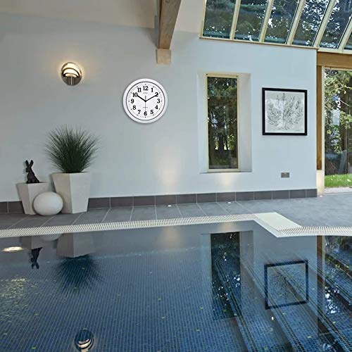 Guten 12 Inch Sealed Indoor Outdoor Silent Non-Ticking Waterproof Wall Clock, Dustproof Battery Operated Quality Quartz Round Clock For Patio, Pool, Home, Living Room Decor (Gray Rubber) #TOP5