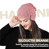 Luźna czapka typu beanie dla mężczyzn i kobiet, cienka lekka żakardowa dzianinowa czapka z czaszką miękka czapka luźna luźna luźna czapka dla obu płci, elastyczna klasyczna czapka hip-hopowa zimowa letnia czapka, Koralowy róż