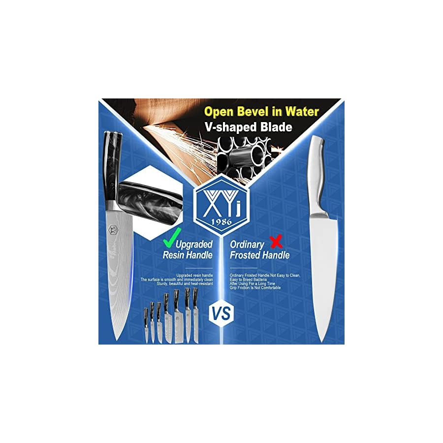 XYJ-Authentic-Since-19868-pieces-Japanese-Chef-Knives-Set-With-Rolling-Bag-SheathStainless-Steel-Cutlery-Culinary-Kitchen-KnivesErgonomics-HandleParing-Santoku-Slicing-Cooking-Knives-Tools XYJ Authentic Since 1986,8-pieces Japanese Chef Knives Set With Roll Bag & Sheath,Stainless Steel Cutlery Culinary Kitchen Knives,Ergonomics Handle,Paring Santoku Slicing Cooking Knives Tools