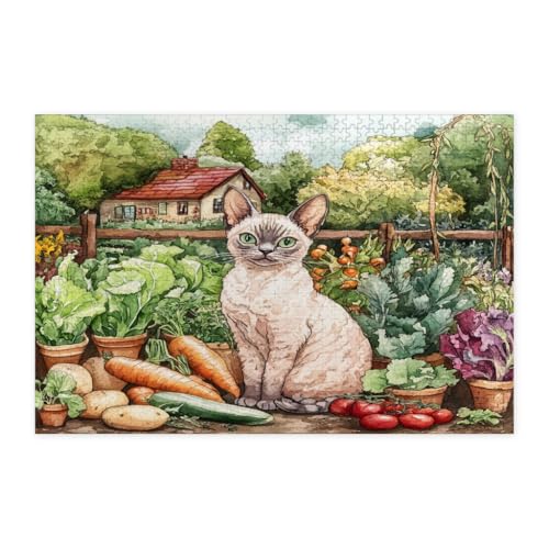 Rompecabezas de gato Devon Rex de 1000 piezas ideal para tardes de entretenimiento en el hogar