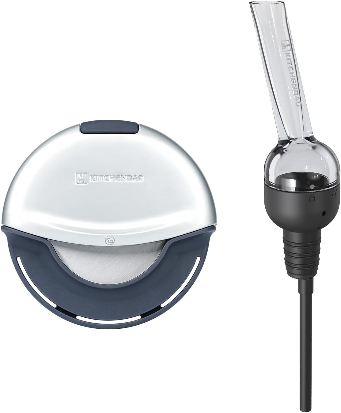 KITCHENDAO Premium Heavy Duty Pizza Cutter and Detachable Wine Aerator