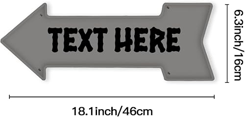 Miniatura 3 de Letreros de metal personalizados de flecha izquierda con texto, letrero de aluminio vintage para negocios, para hombres, cueva, bar, cafetería,