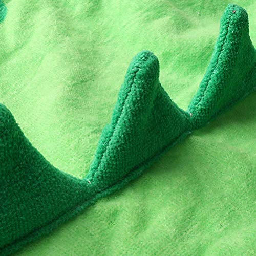 Children Bath Towel Baby Bathrobe Cotton Dinosaur Pattern Kids Robe Beach Swimming Hooded Poncho (Green)