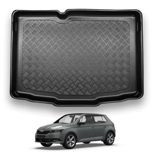 NOMAD Skoda Fabia (2015+) Boot Liner [Hatchback Models] Tailored Fit Car Floor Mat Protector Non Slip Waterproof Raised Edges Compatible Custom Fit Accessory Black Dog & Pet Friendly