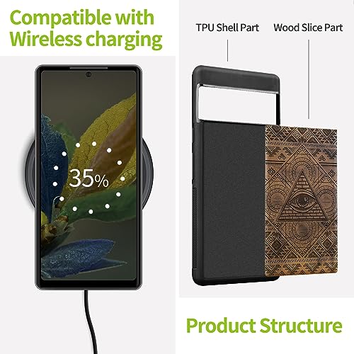 Coque Google Pixel 7 étui bois antichoc noyer premium