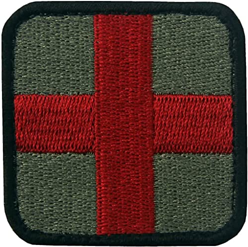 Infantrypro - Parche médico de emergencia (5 x 5 cm, cierre de emergencia, termoadhesivo, para planchar, coser, más bajo, grupo de sangre A+ o rescue, mochila Airsoft