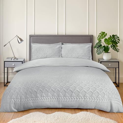 Image of Emma Barclay Aran - Duvet Set (Silver, Double)