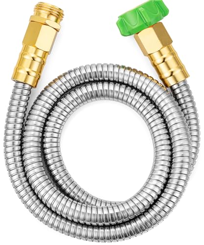 UNCO- Stainless Steel Metal Hose 4 Feet No Kink Short Garden Hose Metal