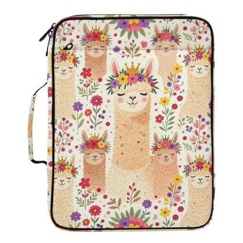Organiseur de fichiers A4 à 7 poches avec zip et motif fleurs