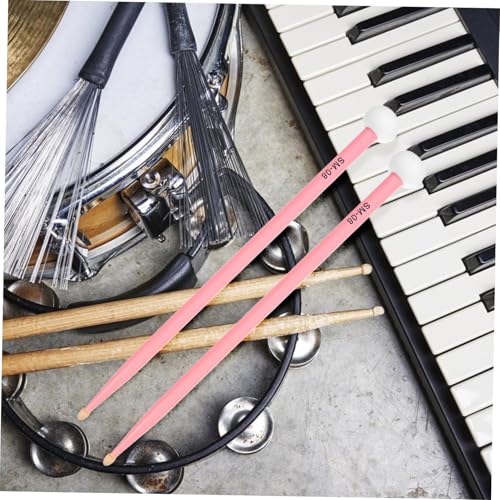 LIOOBO 1 par de baquetas de percusión con cabeza doble, mango cómodo, hechas de madera de arce y fieltro para timbales y kits de batería, estilos musicales variados miniatura 5