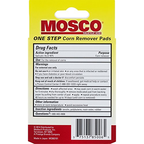 Mosco One Step Corn Remover Pads, 8 Medicated Pads
