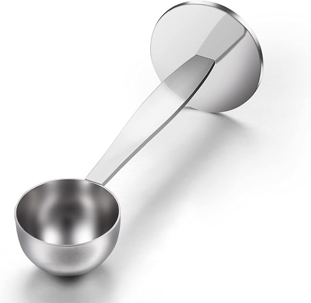 WILLIZTER 2 in 1 Stainless Steel Coffee Scoop Tamping Dual-Purpose Coffee Spoon Multi Function Spoon Holder Coffee Tools for Measuring and Tamping