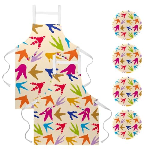 Tablier de serveuse pour restaurant et bar avec 4 broches colorées
