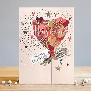 Husband Christmas Love Heart Greeting Card Blank Inside