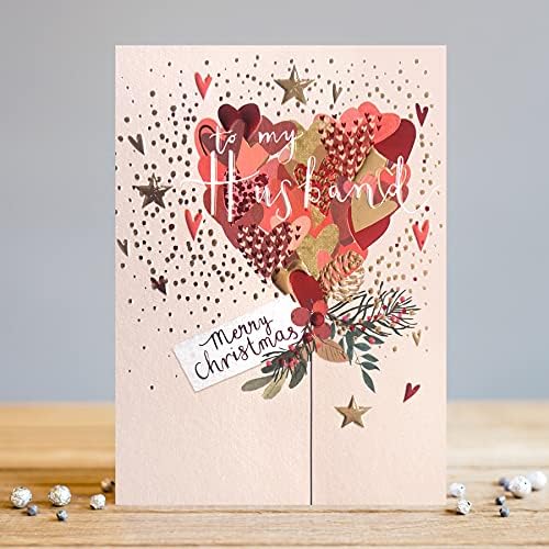 Husband Christmas Love Heart Greeting Card Blank Inside
