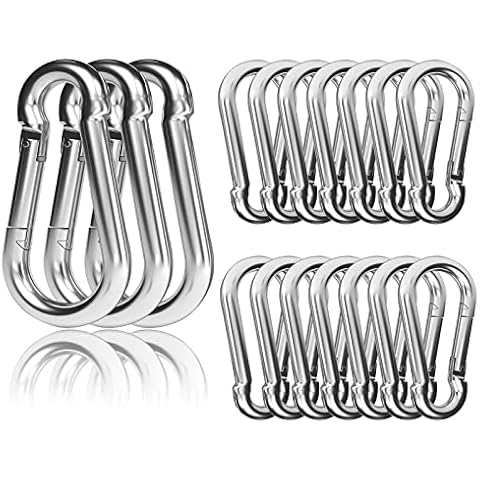 EPHECH 20PCS 4" Heavy Duty Spring Snap Hook, M10 3/8" Galvanized Steel Snap Hook Carabiner Quick Link Carabiner Clip, 500LBS Holding Capacity Quick Link Keychain for Swing Hammock Gym Outdoor Cover