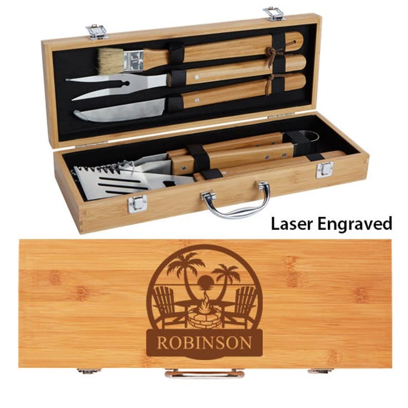 Set de Parrilla Personalizado con 10 Herramientas, Grabado miniatura 3