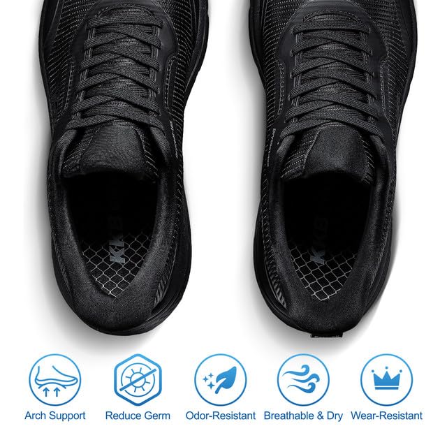 Image of Men's Non Slip Work Shoes Waterproof Easy Slip Sneakers for Kitchen Restaurant Chefs Nurses with Arch Fit Support Orthopedic