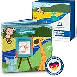 HELDENGUT® geliebtes “Weltreise” Fotoalbum Baby als Erinnerungsbuch - Einzigartiges Fotobuch Baby - Liebevolles Baby Buch ab 0 Monate aus Stoff - sinnvolles Geschenk zur Geburt für Jungen & Mädchen