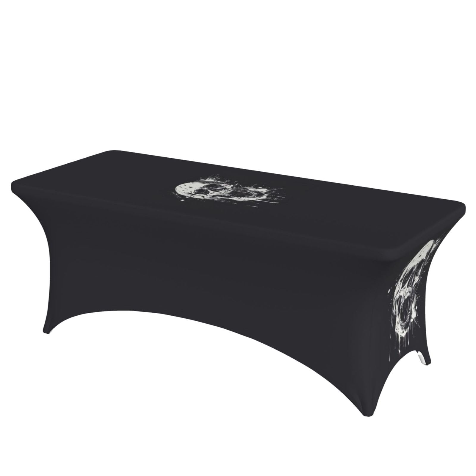 AYYQWE Horror Ghost Skull Print Elastic Rectangular Tablecloth For Banquet Outdoor Picnics Office Table Cover