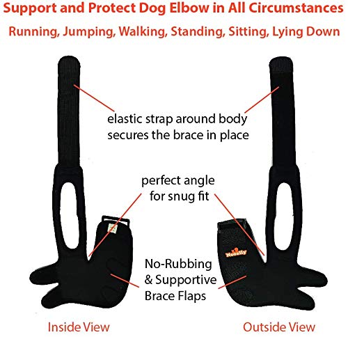Neoally Breathable Dog Elbow Brace Protector Pads For Canine Elbow And Shoulder Support Elbow Hygroma, Dysplasia, Osteoarthritis, Elbow Calluses, Pressure Sores And Shoulder Dislocation (Left X-Large) #TOP3