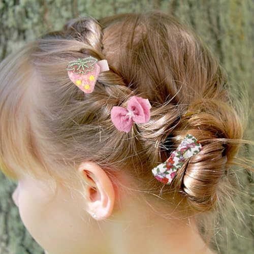 15 piezas pinzas para cabello bebé niña rosa y púrpura miniatura 7