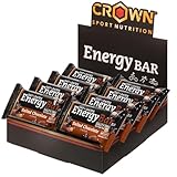 Crown Sport Nutrition Energy Bar 2.0 | Barrita Energética con 35% Avena sin Gluten + 22% Pasta de Dátil | Sin Aceite de Palma | Alta Digestibilidad | Caja 12 x 60 g | Vegana según sabor