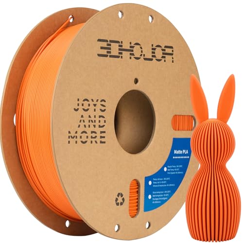 Image of 3DHoJor Matte PLA Filament 1.75mm, Upgrade 1kg Cardboard Spool PLA Filament 1.75 PLA 3D Printing Filament, Print with Most 3D Printers Using 3D Filament-Tangerine