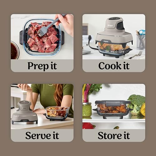 Ninjaa FN101ST Air Fryer — Ninja Crispi 4-in-1 Glass Air Fryer (Stone) Image 8