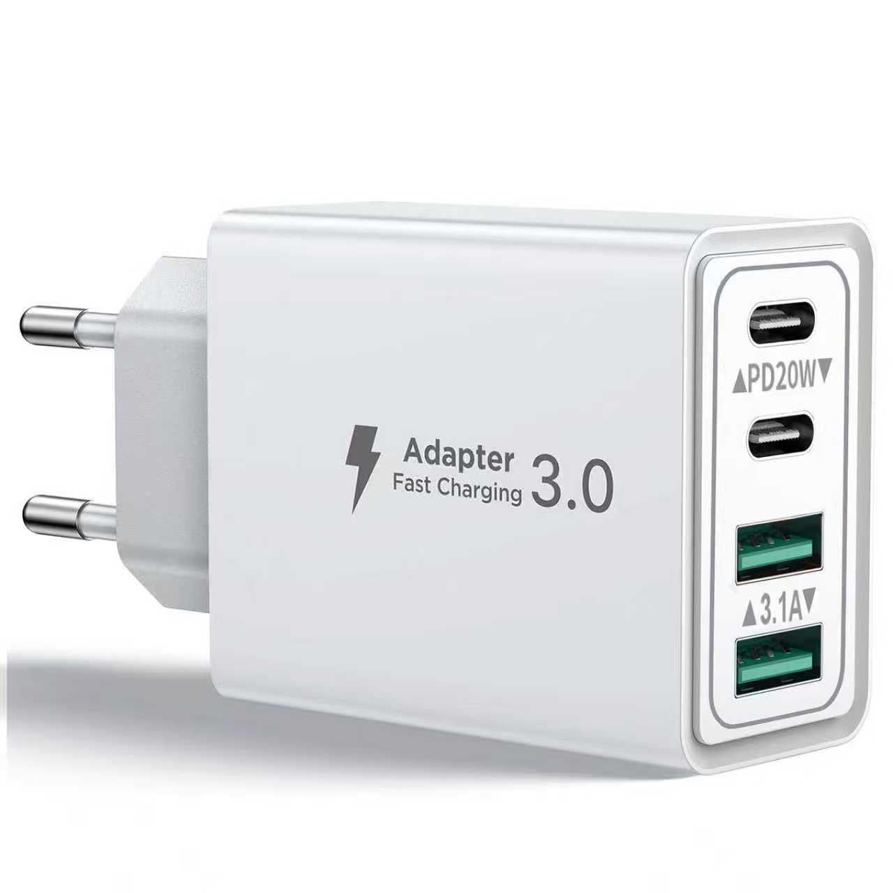 Caricatore USB C, 40W Presa USB Alimentatore USB C PD & QC3.0, Multipla Carica Spina Rapido Caricatore per iPhone 16/15/14/12/11/Pro Max/X/XS/XR/8/7/6S/iPad, Galaxy