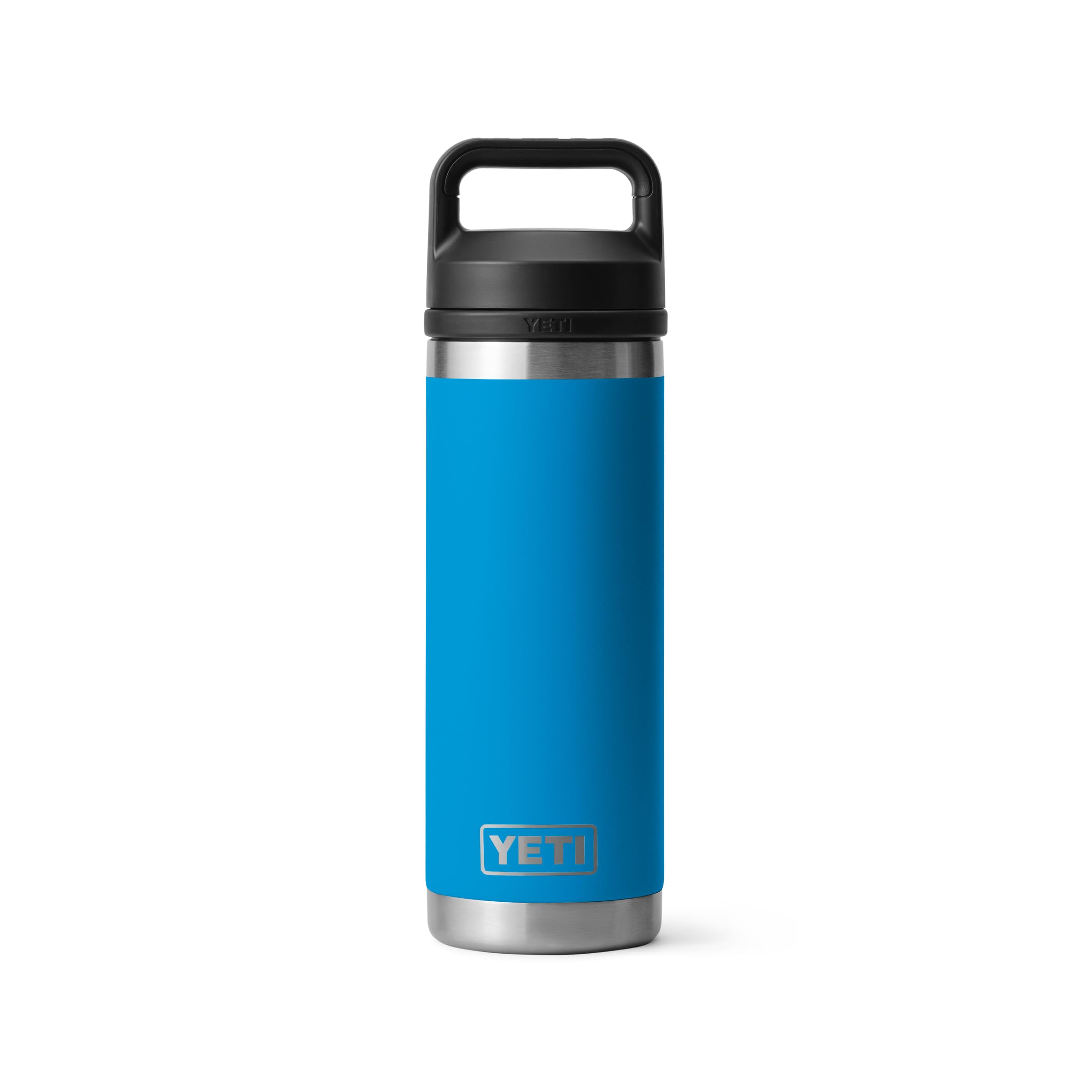 YETI Rambler Bouteille isotherme en acier inoxydable 532 ml Big Wave Blue avec bouchon Chug