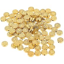EXCEART 100Pcs Alloy Crucifix Jesus Cross Beads for Diy Jewelry Making, Round Spacer Beads for Bracelets and Necklaces