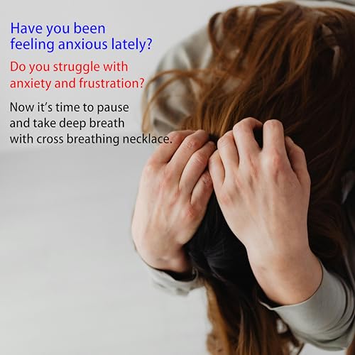 2-Pcs Adjustable Breathing Necklace for Anxiety Relief & Quit Smoking - Silent Meditation Pendant, Stress Reduction Tool with Stainless Steel Chain for Men Women2