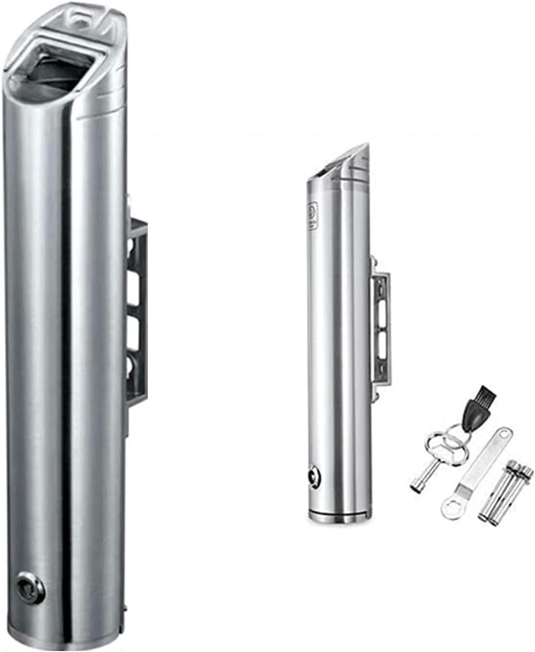 Wall Mounted Ashtray Outdoor Cylinder,Stainless Steel Cigarette Butt Receptacle Wall Mounted, Outdoor Cigarette Butt Receptacle, Cigarette Disposal Unit