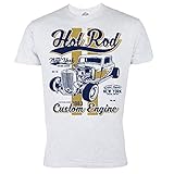 harley hot rod bobber Perfekt als Freizeitkleidung Rule Out Herren Casual T-Shirt. Hot Rod. Custom Engine. Automobile T-Shirt. Hellgrau (Größe Large)