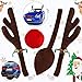 Produktbild HUHUDAY Auto Weihnachtsdeko, Rentier Auto Deko, Weihnachts Rentier Auto KostüM Set Dekoration Rote Nase Autoscheiben Dekorative Braunes Rentier-Geweih FüR Den KüHlergrill Ren Rote Und Braunes Schwanz