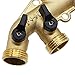 ATDAWN 4 Way Brass Hose Splitter, 3/4