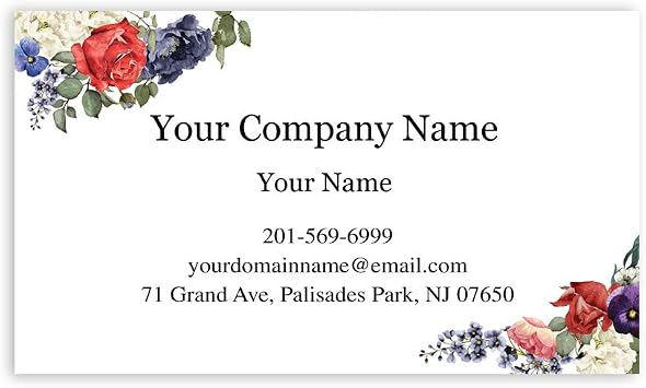 Rustic Rose Custom Premium Business Cards, Full color - 16pt 350gsm-Thick paper, Matte finishing-Front & Back White-2