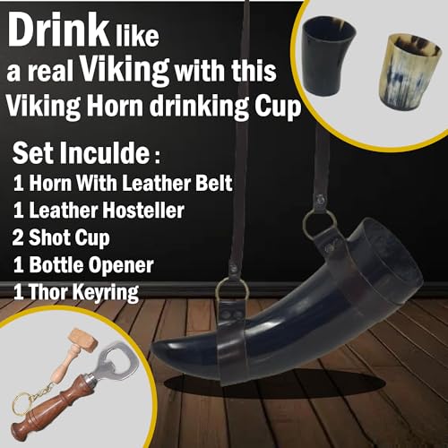 Galaxy Indiacraft Chifre de boi Viking | Caneca | Copo para cerveja, hidromel, vinho, copo de shot,