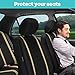 FH Group Car Seat Covers Front Set in Cloth for Low Back Car Seats with Removable Headrest, Universal Fit, Automotive Washable for SUV, Sedan, Van Beige