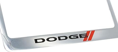 Miniatura 5 de Dodge Marco de matrícula con logotipo (4 agujeros de zinc, negro  parte inferior)