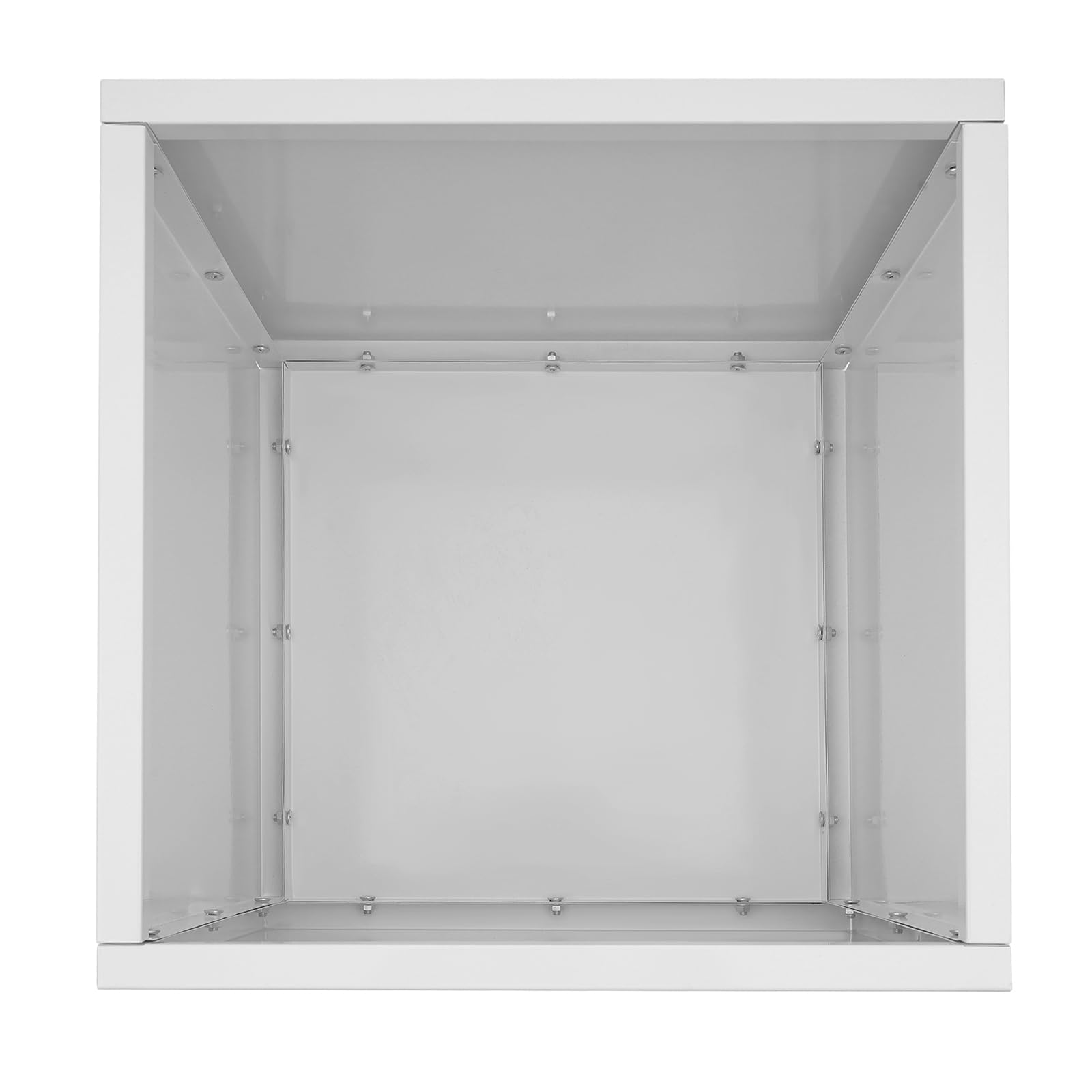 Jardinière Carrée 60x60x60cm Acier Pot à Plantes Cubique Extérieur Blanc