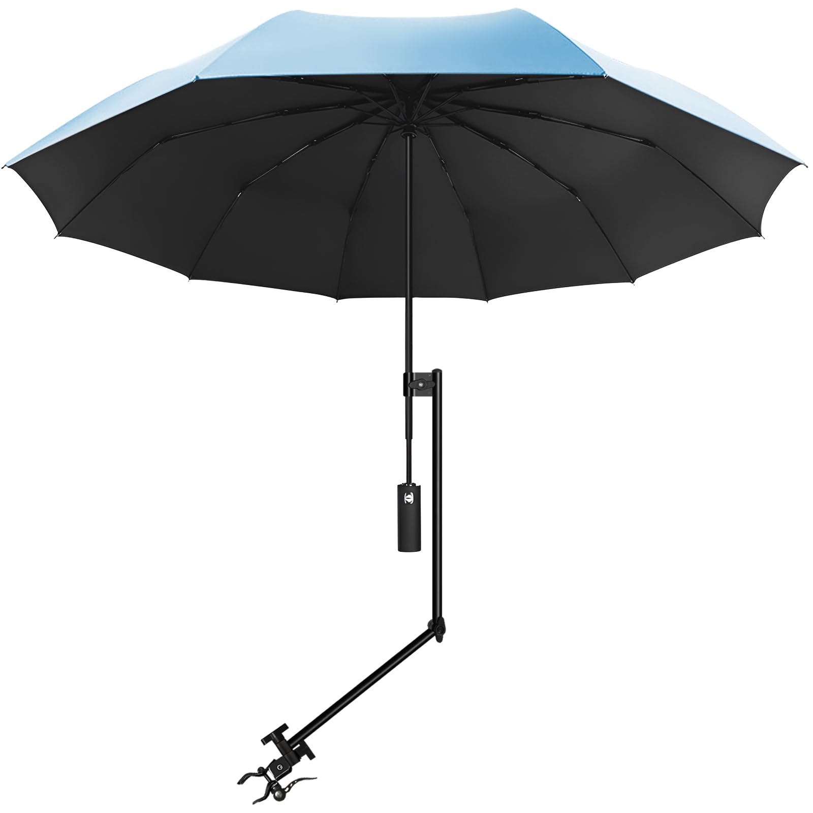 UPF 50+ Beach Umbrella with Adjustable Universal Clamp