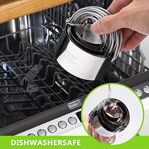 Hulisen Stainless Steel Pastry Scraper, Dough Blender & Biscuit Cutter Set (3 Pieces/ Set), Heavy Duty & Durable With Ergonomic Rubber Grip, Professional Baking Dough Tools, Gift Package #TOP4