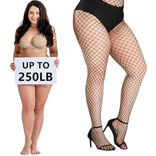 Image of Buauty Black Fishnet Stockings for Women, Fishnet Tights Plus Size One Size Fit All