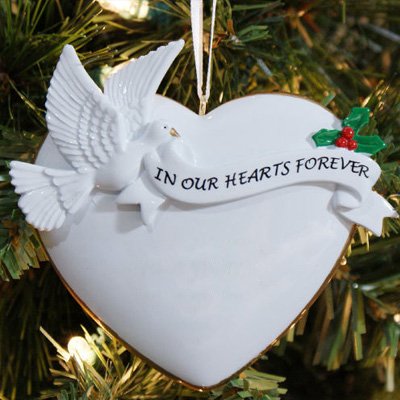 Giftsforyounow 820413 In Our Hearts Forever Personalized Memorial Ornament, 4 Inch X 3.75 Inch - Heart Shaped Christmas Ornament thumb #1
