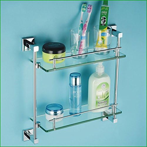Bathroom accessories square chrome plating bathroom pendant towel rack toilet brush towel bar hook,Double shelves